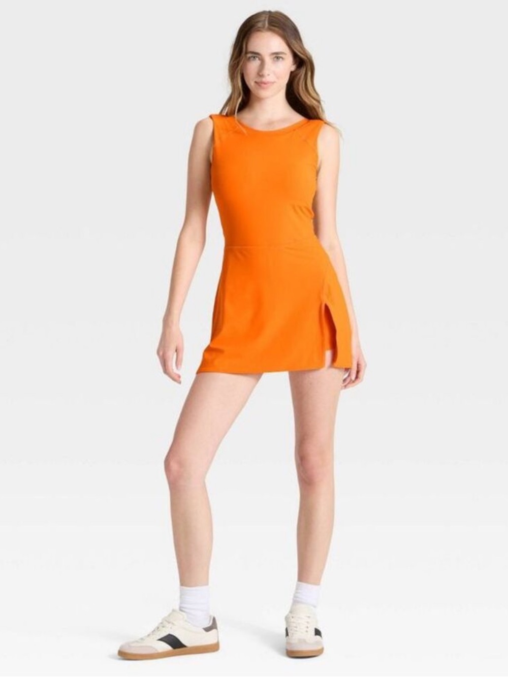 JoyLab Orange Sleeveless Active Dress with Side Slit